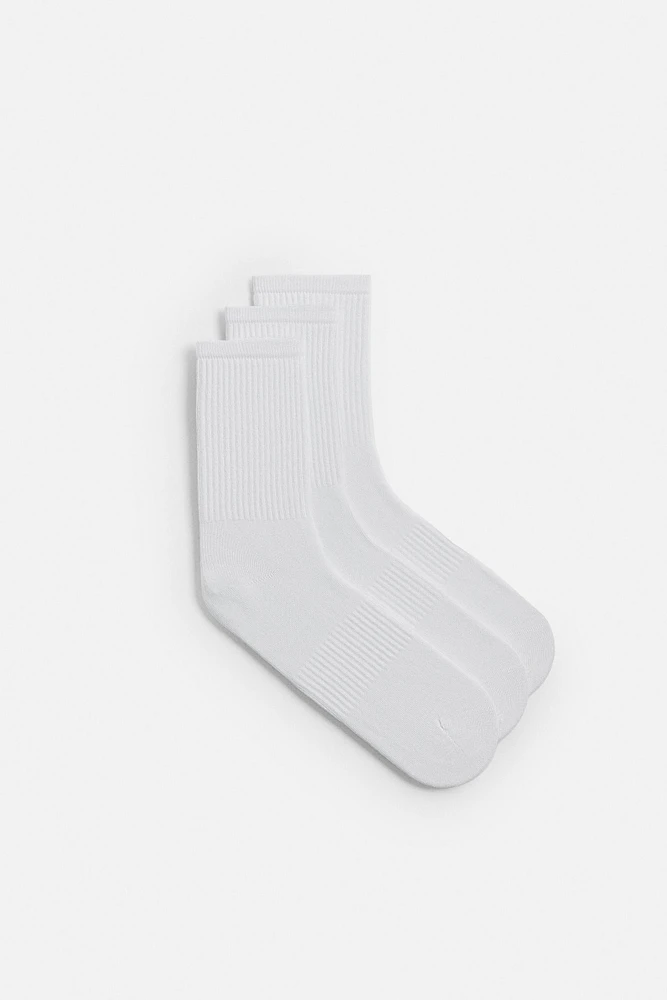 LOT DE 3 PAIRES CHAUSSETTES BASIQUES CÔTELÉES