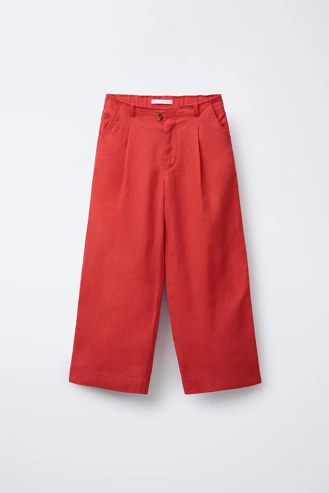 PANTALON DROIT 100 % LIN