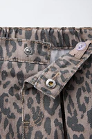 ANIMAL PRINT TWILL SKIRT