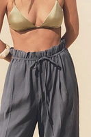 FLOWY PAPERBAG BELTED PANTS