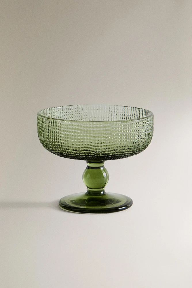 ICE-CREAM CUP GLASS WITH RAISED DESIGN