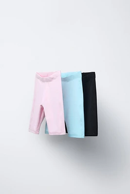 LOT DE TROIS LEGGINGS CYCLISTE UNIS