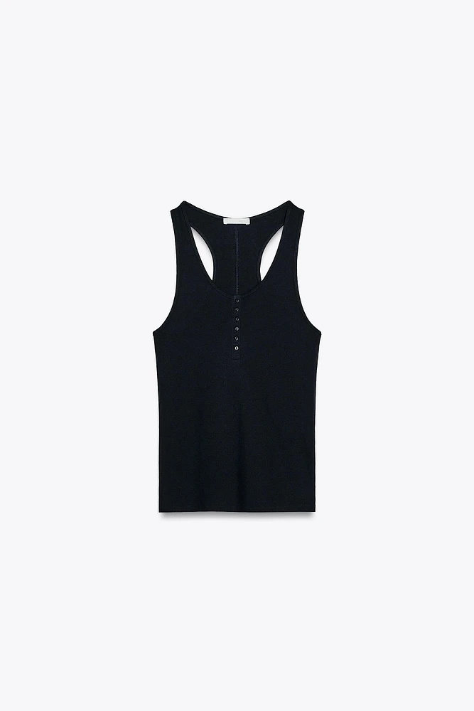 TOP EN COTON BOUTONNÉ
