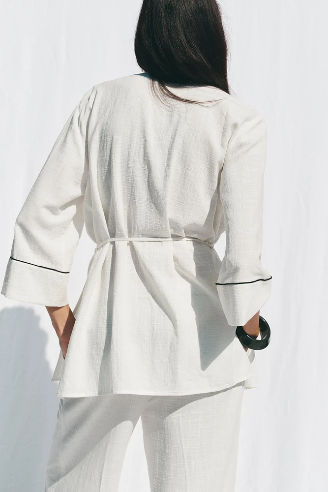 VESTE CROISÉE LISERÉS