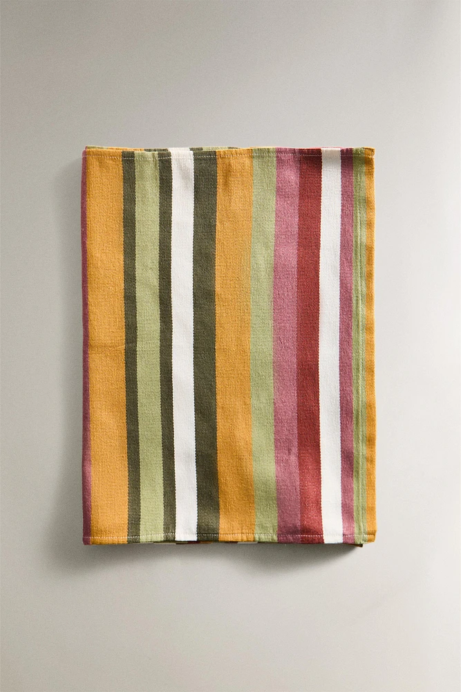 CHEMIN DE TABLE COTON RAYURES MULTICOLORES