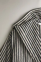 STRIPED HOODED BATHROBE