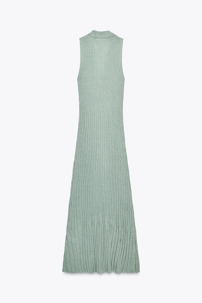 ROBE LONGUE EN MAILLE COUPÉE