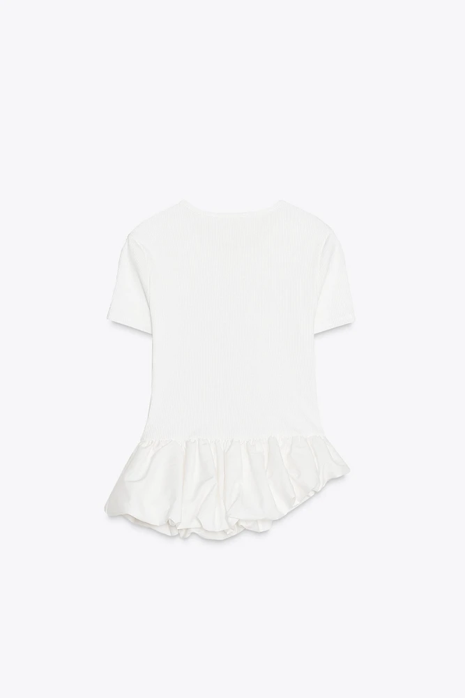 PEPLUM COMBINATION T-SHIRT
