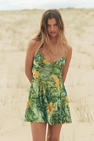 PRINTED TULLE MINI DRESS