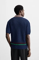 POLO EN MAILLE STRUCTURE CONTRASTE