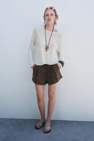 LINEN BLEND KNIT SWEATER