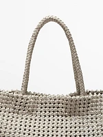 Sac cabas tressé en cuir nappa