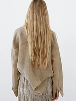 Flowing maltinto ramie blend shirt