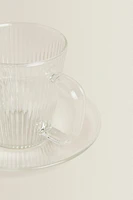 BOROSILICATE GLASS COFFEE CUP AND SAUCER