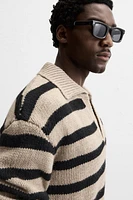 STRIPED KNIT POLO