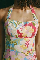 ROBE MIDI IMPRIMÉE AVEC LIN