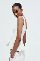 STRETCH PEPLUM VEST TOP
