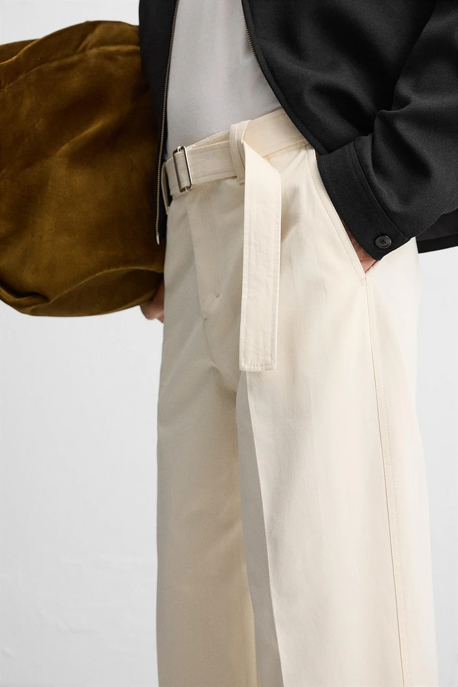 LIMITED EDITION STRAIGHT FIT BELTED PANTS