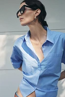 CROPPED POPLIN SHIRT ZW COLLECTION