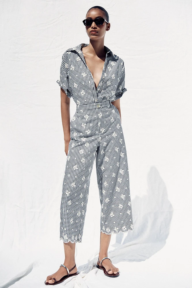 CHEMISE À CARREAUX VICHY BRODÉE