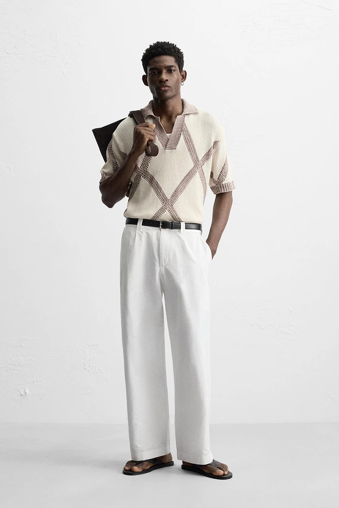 POLO EN MAILLE JACQUARD LOSANGES