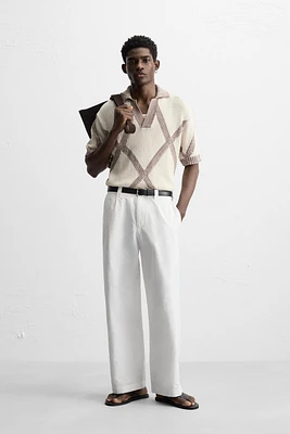 POLO EN MAILLE JACQUARD LOSANGES