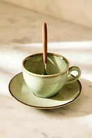 TASSE À THÉ PORCELAINE BORD EFFET ANTIQUE