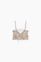 EMBROIDERED CROP TOP