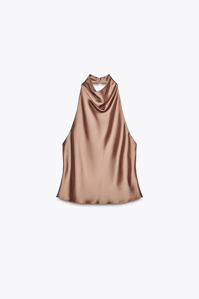 TOP HALTER SATINÉ