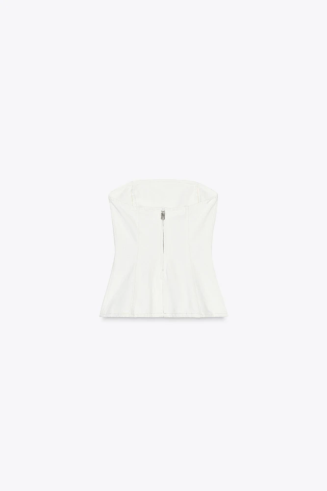 TOP BANDEAU DENIM TRF