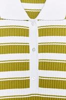 STRIPED RIBBED POLO SHIRT