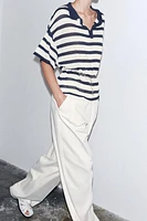STRIPED KNIT POLO SHIRT