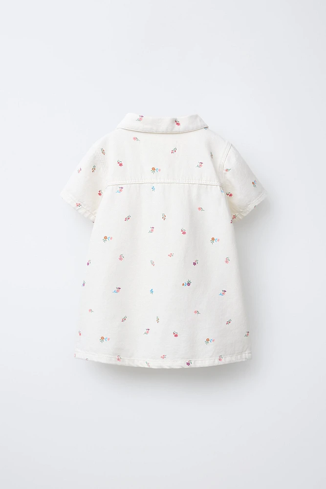FLORAL TWILL DRESS