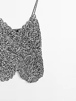 Top crochet en maille moulinée