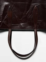 Grand sac effet craquelé en cuir nappa