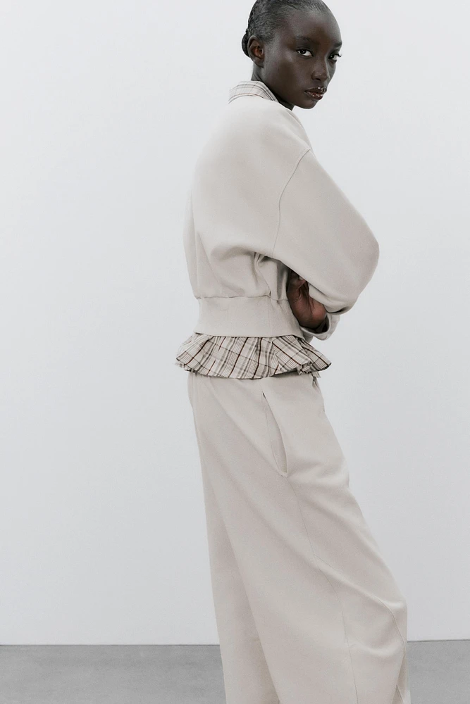 CONTRASTING POPLIN SWEATSHIRT