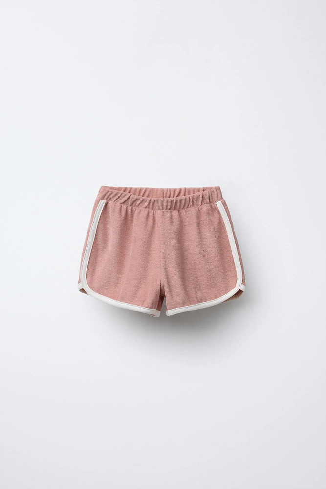 CONTRAST PIPING TERRY SHORTS