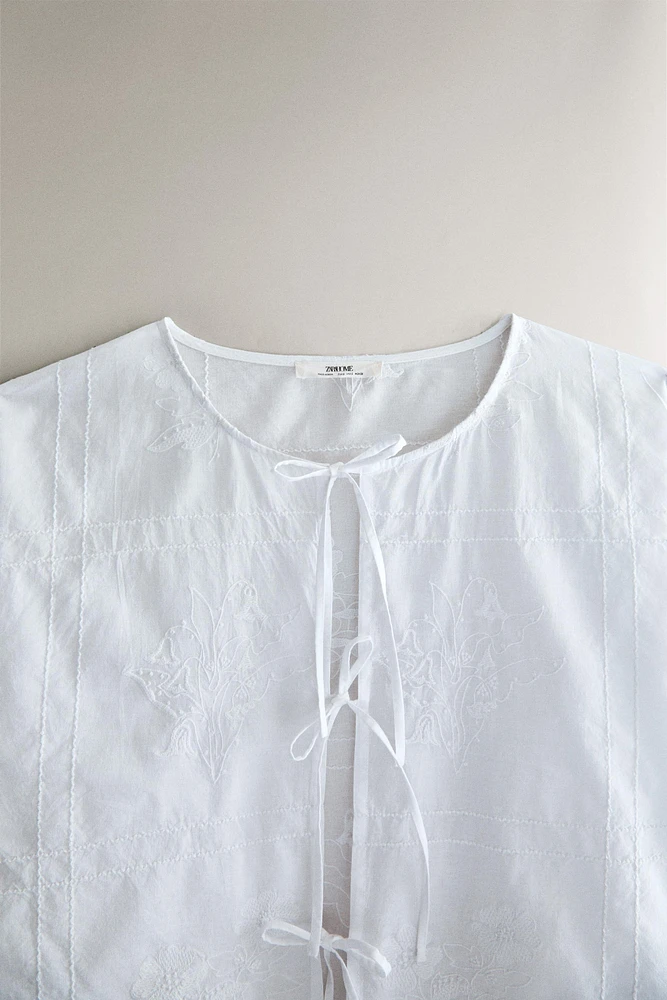 CHEMISE COTON FLEUR BRODÉES