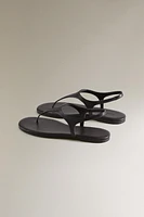 SANDALES PLATES CUIR