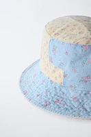 PATCHWORK FLORAL BUCKET HAT