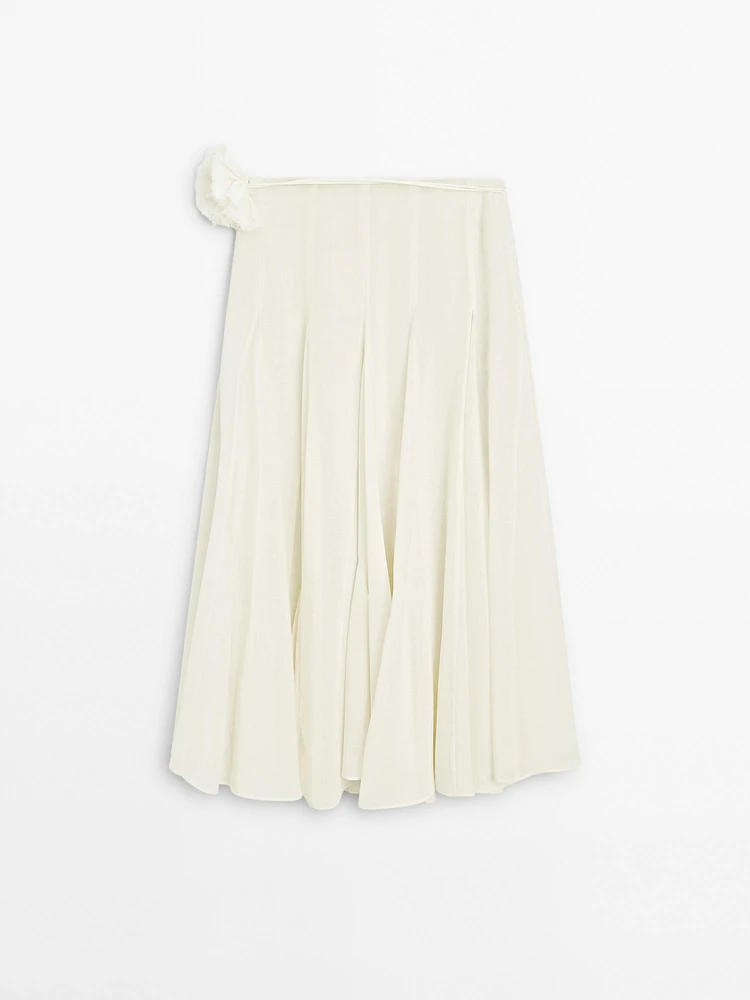 Wool blend flared midi skirt - Studio