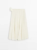 Wool blend flared midi skirt - Studio