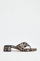 ANIMAL PRINT HEELED SANDALS