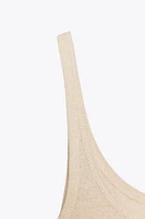 RIBBED T-SHIRT WITH LINEN