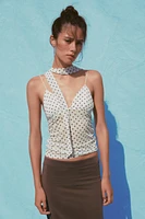 TOP FOULARD À POIS