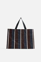 STRIPED SHOPPER BAG WITH POUCH