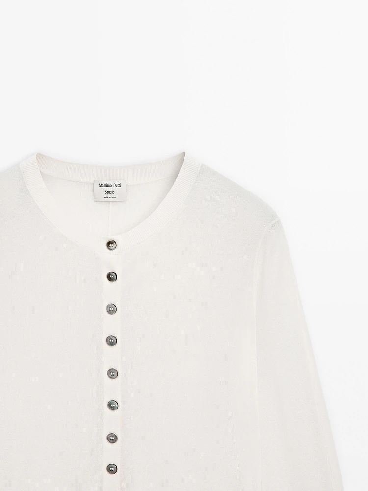 Cardigan fin en coton mélangé - Studio
