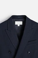 DOUBLE BREASTED PINSTRIPE SUIT JACKET