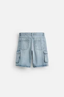 SHORT EN JEAN STYLE MILITAIRE