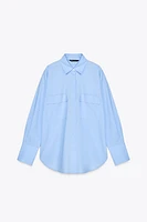 POPLIN SHIRT WITH FRONT POCKETS